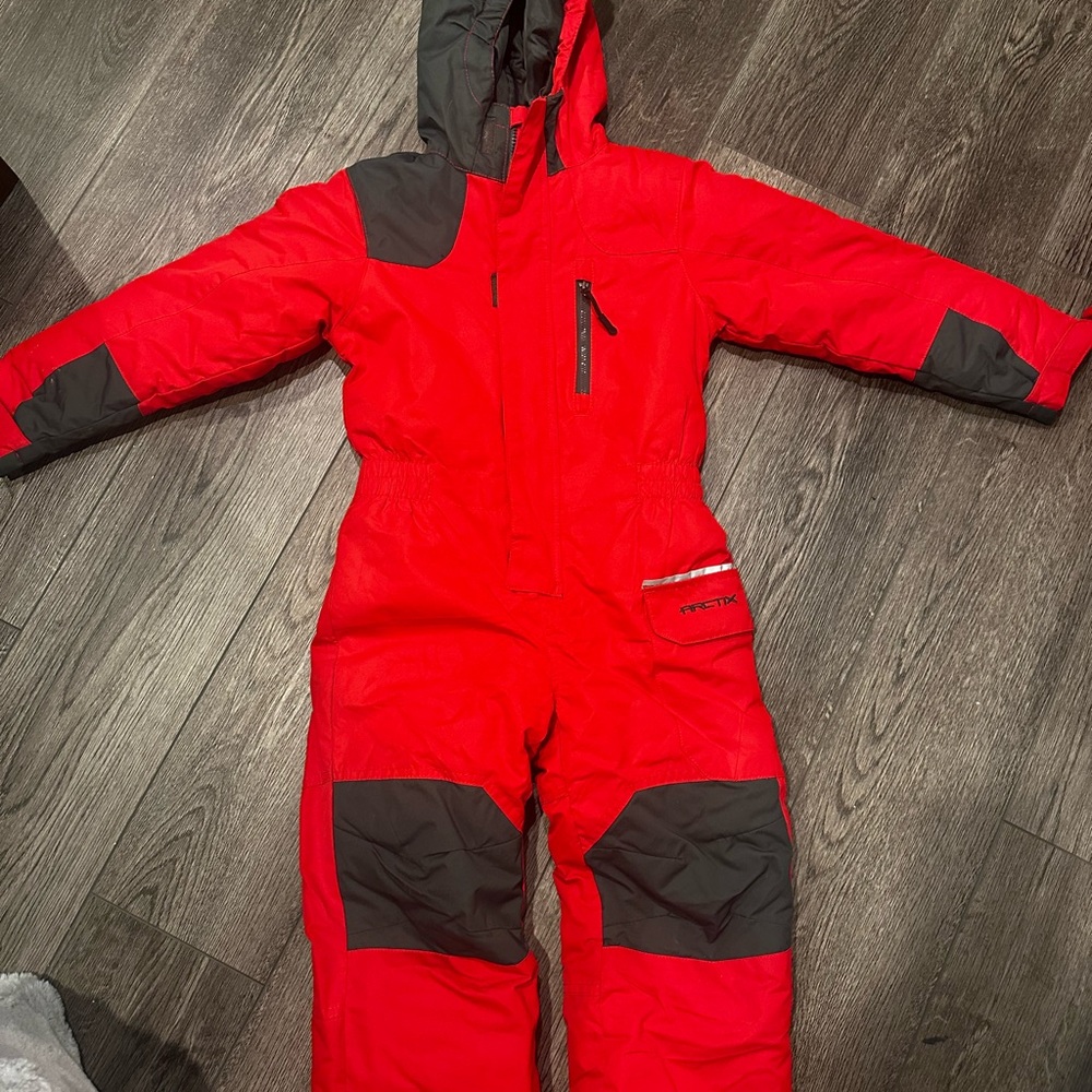 Arctix Red and Gray Kids One Piece Footie